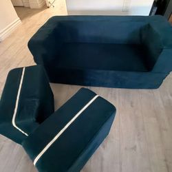 🛋️ Jaxx Zipline Kids Loveseat & Ottoman 🛋️