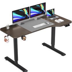  Standing Desk 55x24 Inches Desktop Electric Height Adjustable Desk Stand Up Desk with Memory Preset Button Ergonomic Sit Stand Desk for Home Office (