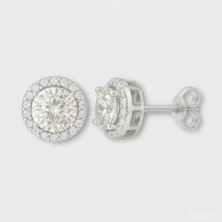 Round Halo 1CT Moissanite - 925 Sterling Silver