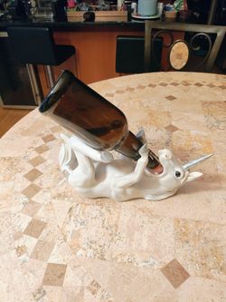 DWK 'Wine of Purity' White Unicorn Wine Bottle Holder Figurine (2018)