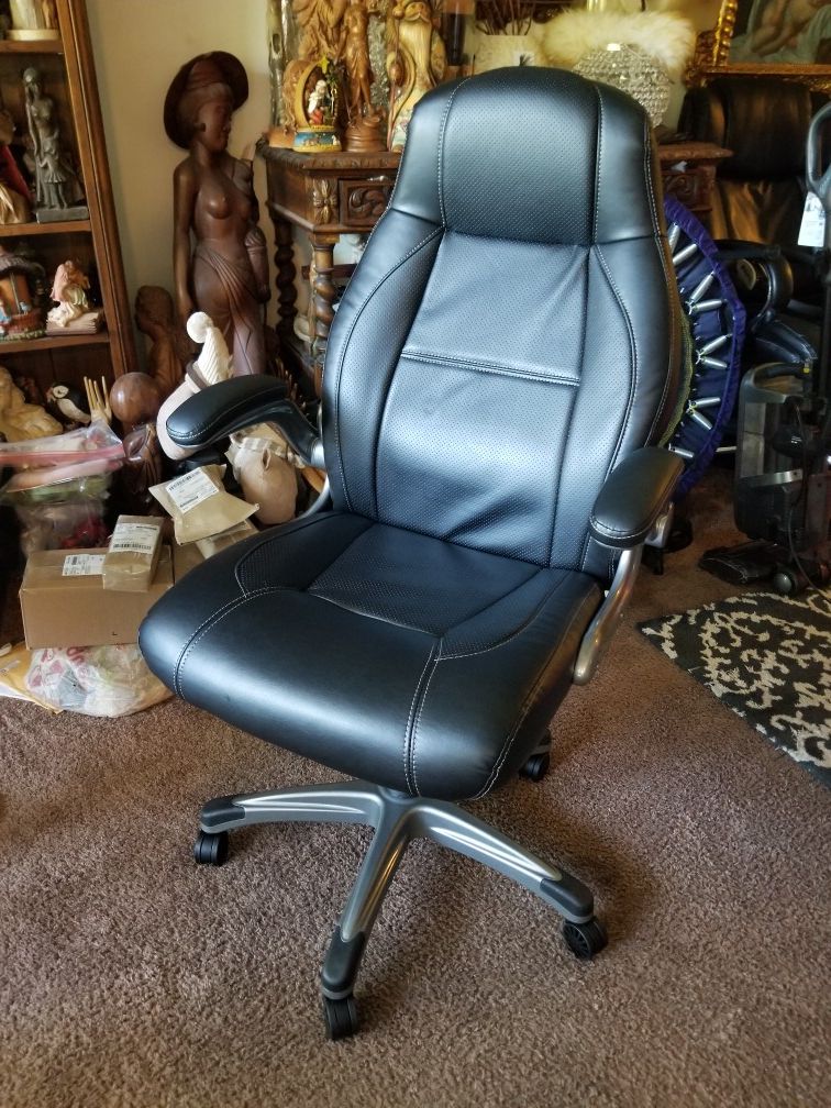 Office chair black faux leather torrent new