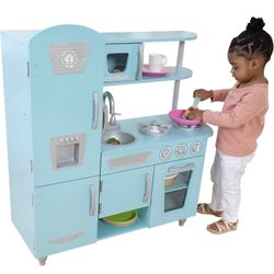 NEW KidKraft Vintage Wooden Play Kitchen w/ Pretend Ice Maker and Play Phone, Blue + FREE 🎁