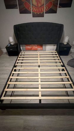 Bed frame with headboard queen