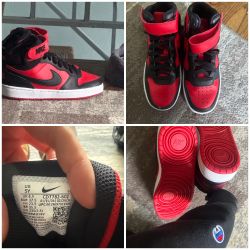 NEW Nike Youth Hi-Tops- Size 5Y- Black/Red
