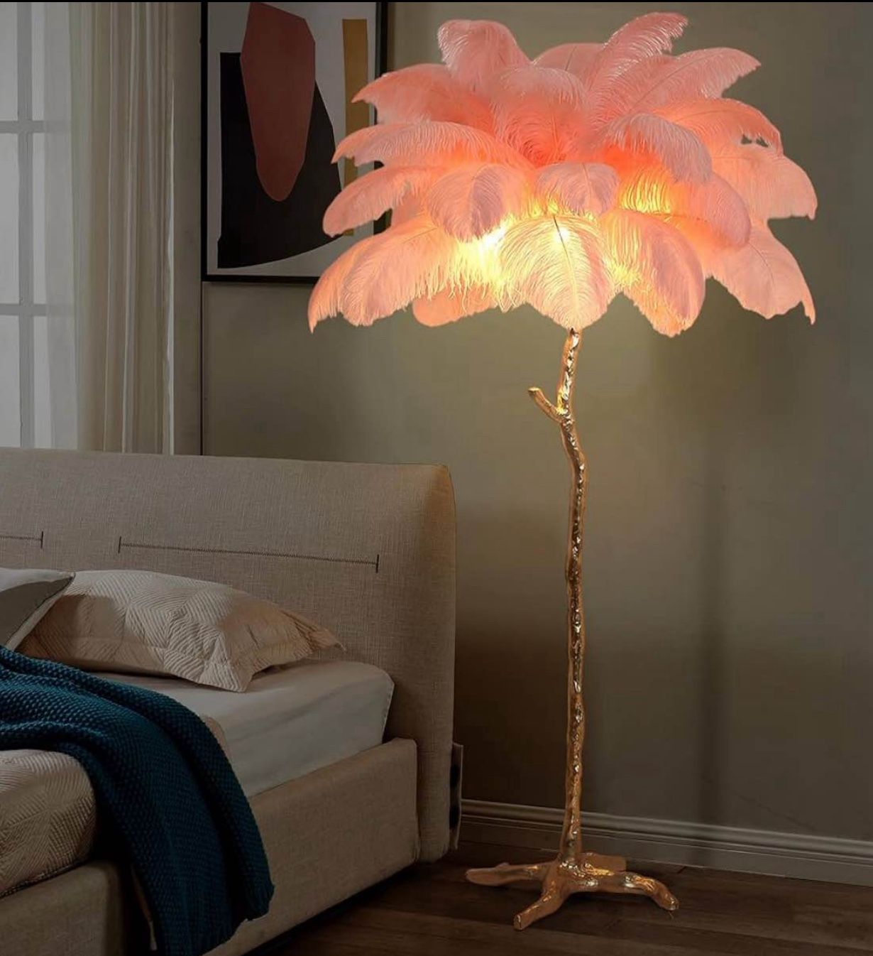 MAYOLA Resin Ostrich Feather Lamp