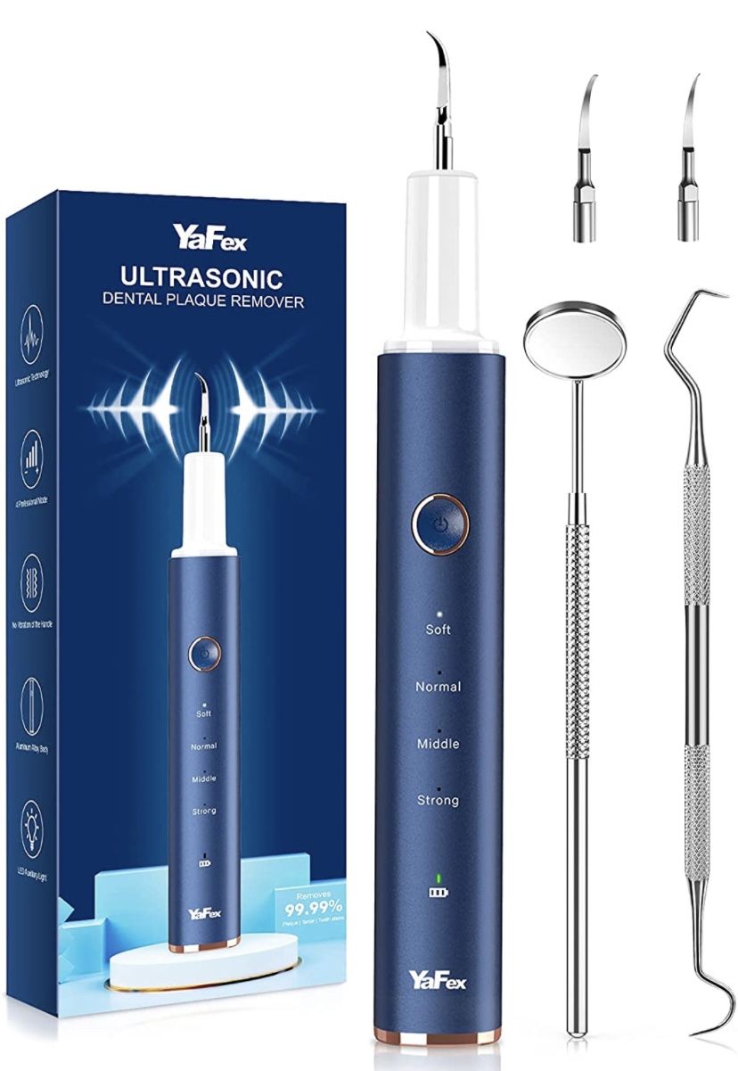 Plaque Remover for Teeth,YaFex Sonic Tooth Cleaner,Dental Tartar Stains Calculus Remover Teeth Cleaning Kit with Professional Dental Tools,Safe for Ad