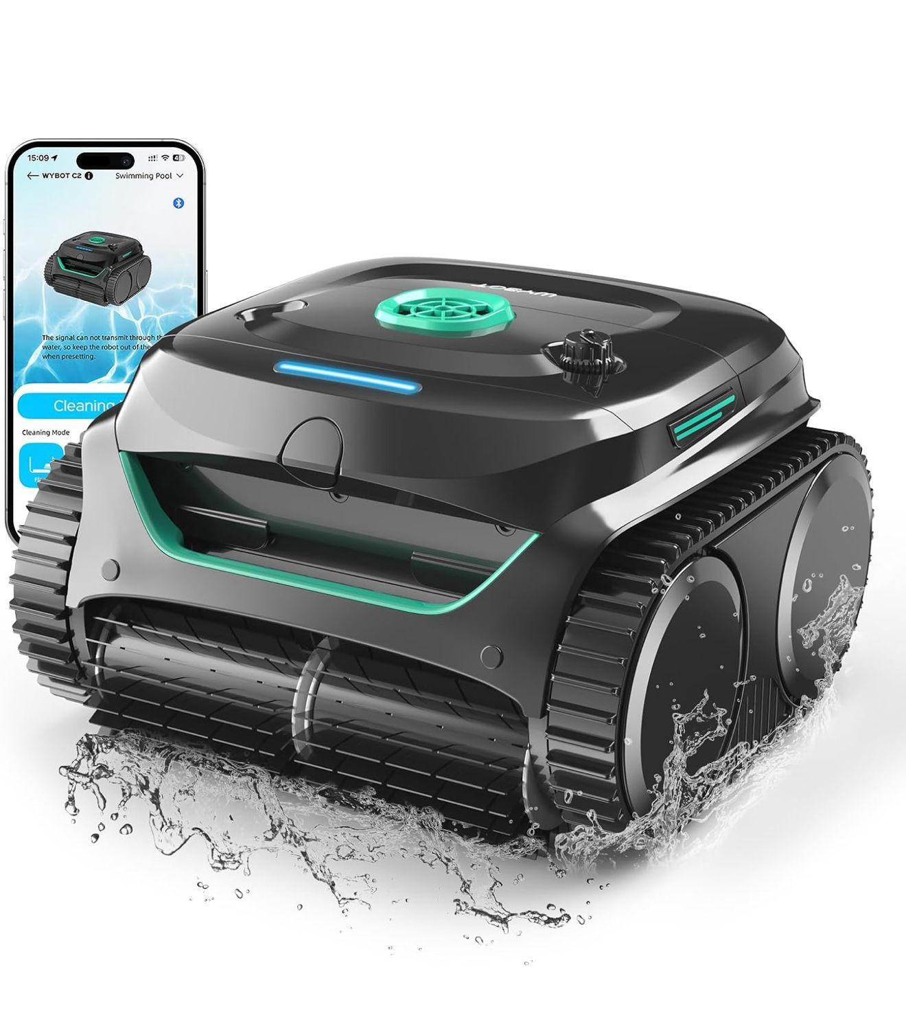 (2025 New) WYBOT C2 SE Cordless Robotic Pool Cleaner, up to 1614 Sq.ft, 150 mins, Pool Robot Vacuum for Inground Pools with Ultra-fine Filter, Triple-