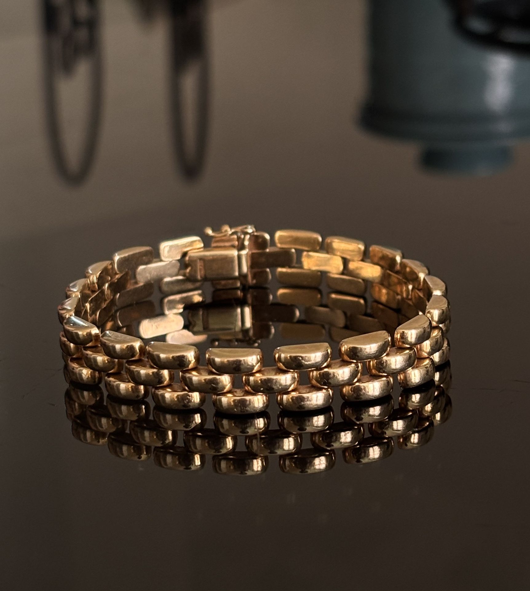 14k Gold Panther Link Bracelet