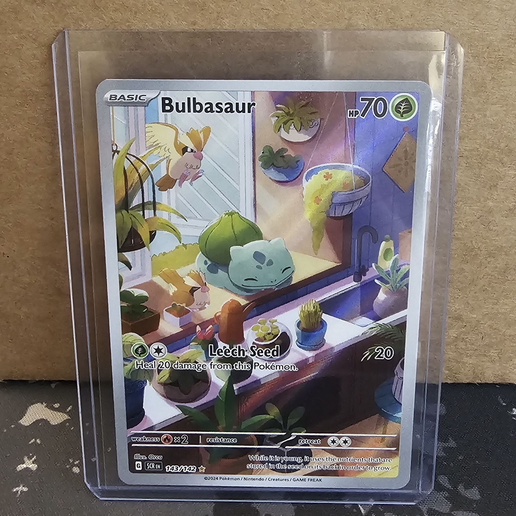 bulbasaur rare card 143/142 Illustration Pokemon Stellar Crown SV7 NM for Sale in Norco, CA Grass / 70 / Basic Attack 1 Bulbasaur Pokemon Mega Brave Art