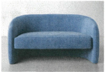 Sofa Kearney Upholstered -STAX DUST BLUE 61"W -USED