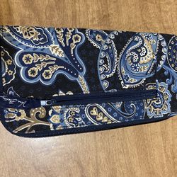 Vera Bradley Windsor Navy Blue Travel Organizer Passport Document Wallet Case
