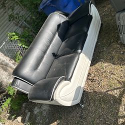 Black & White Leather Couch