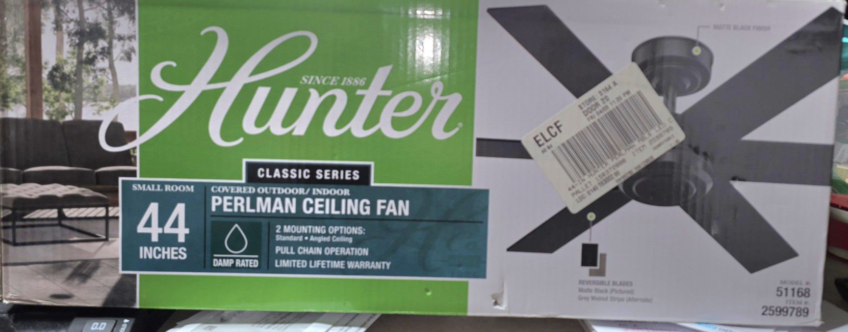 Hunter Perlman Ceiling Fan New In Box Never Opened