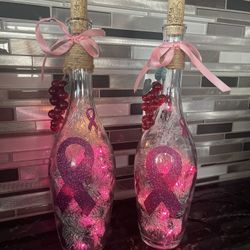 Lighted Wine Bottles 