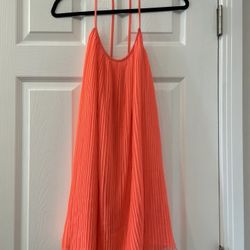 Millau Neon Coral Dress With Open Back