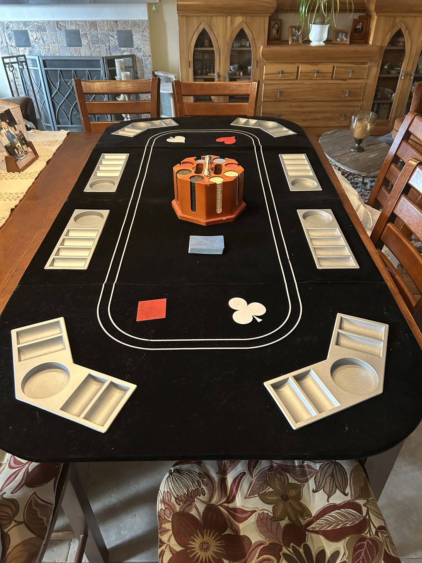 poker Table, Blackjack Table, Craps Table, Chips Included If You Want Them, Soft Velour Top, Folds Up, excellent cond, perfect for hosting poker night