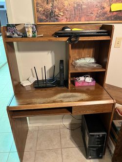 Desk and shelf