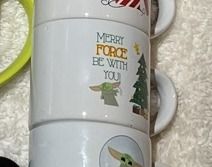 (198) Grogu Christmas Mug - 'Merry Force Be With You'