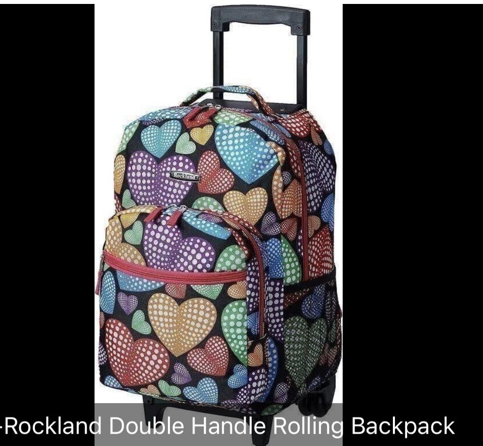 Rockland Double Handle Rolling Backpack 