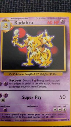 Kadabra pokemon card (original series)