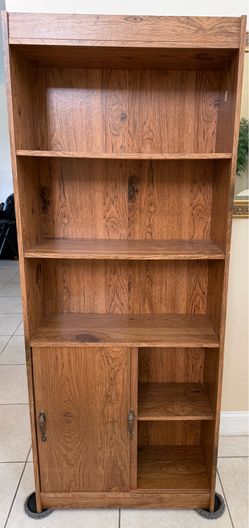Wooden book case 6 foot tall