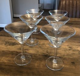 Clear Glass Martini Glasses (Set of 6)