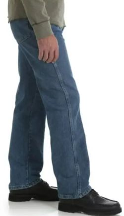 NEW Rustler by Wrangler Classic Reg Fit Straight Leg Jean Men's Stonewash 44x30.