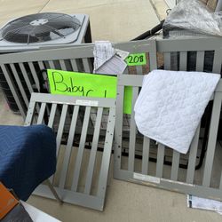 Grey Baby Crib 