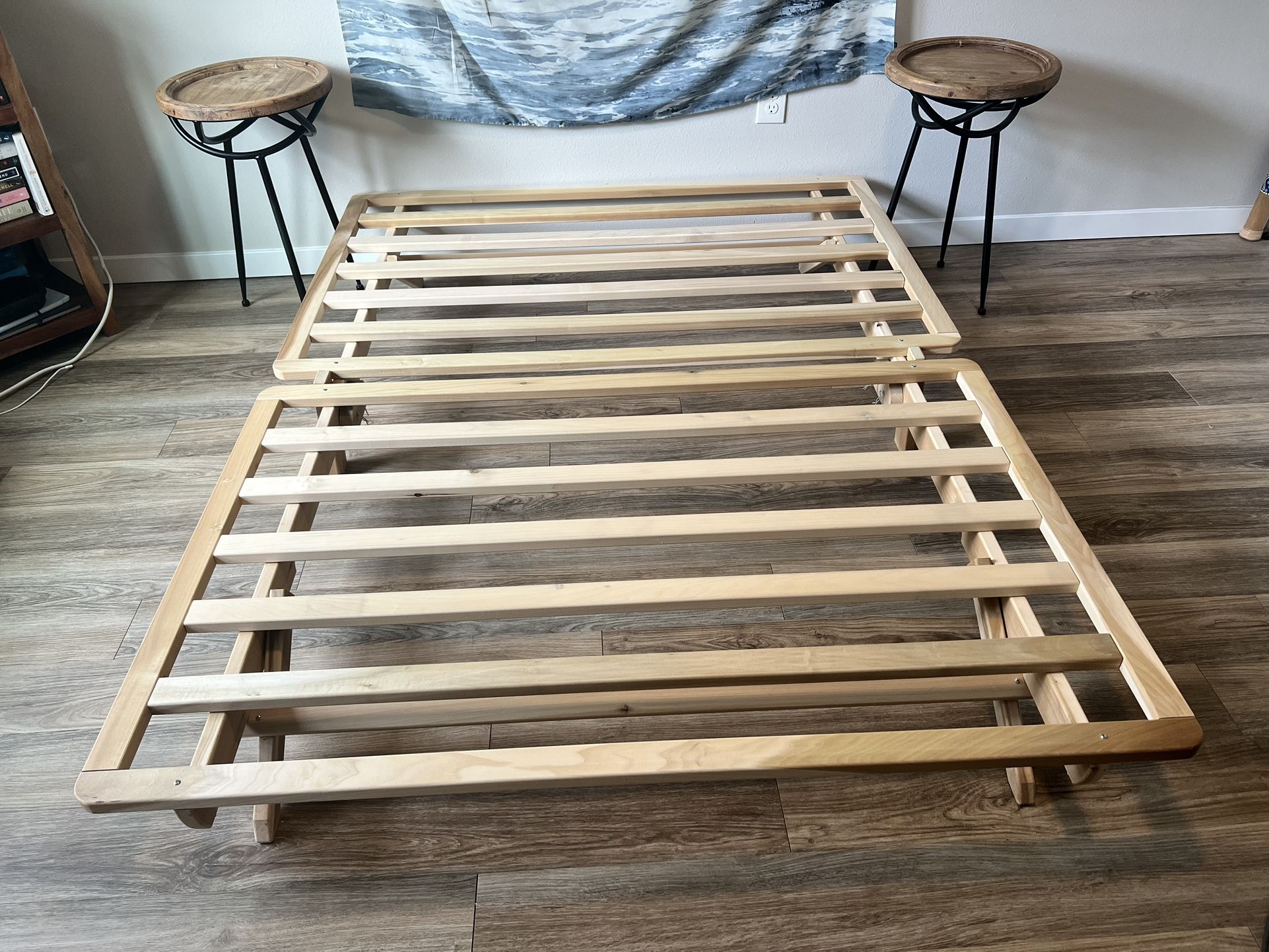 Platform Bed Frame, Mattress , & Matching Side Tables – Bundle Deal!