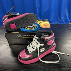 Authentic Heelys High-Top Wheeled Shoes - Youth 5, Pink/Black Tie-Dye w/ Box!