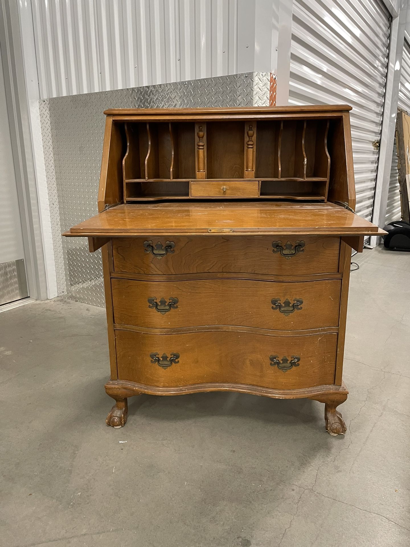 Vintage Curved Front Drop Front Desk