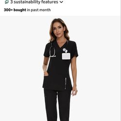 Last sets: 3 Pairs Black Scrubs + 2 Extra Pants - MED TALL