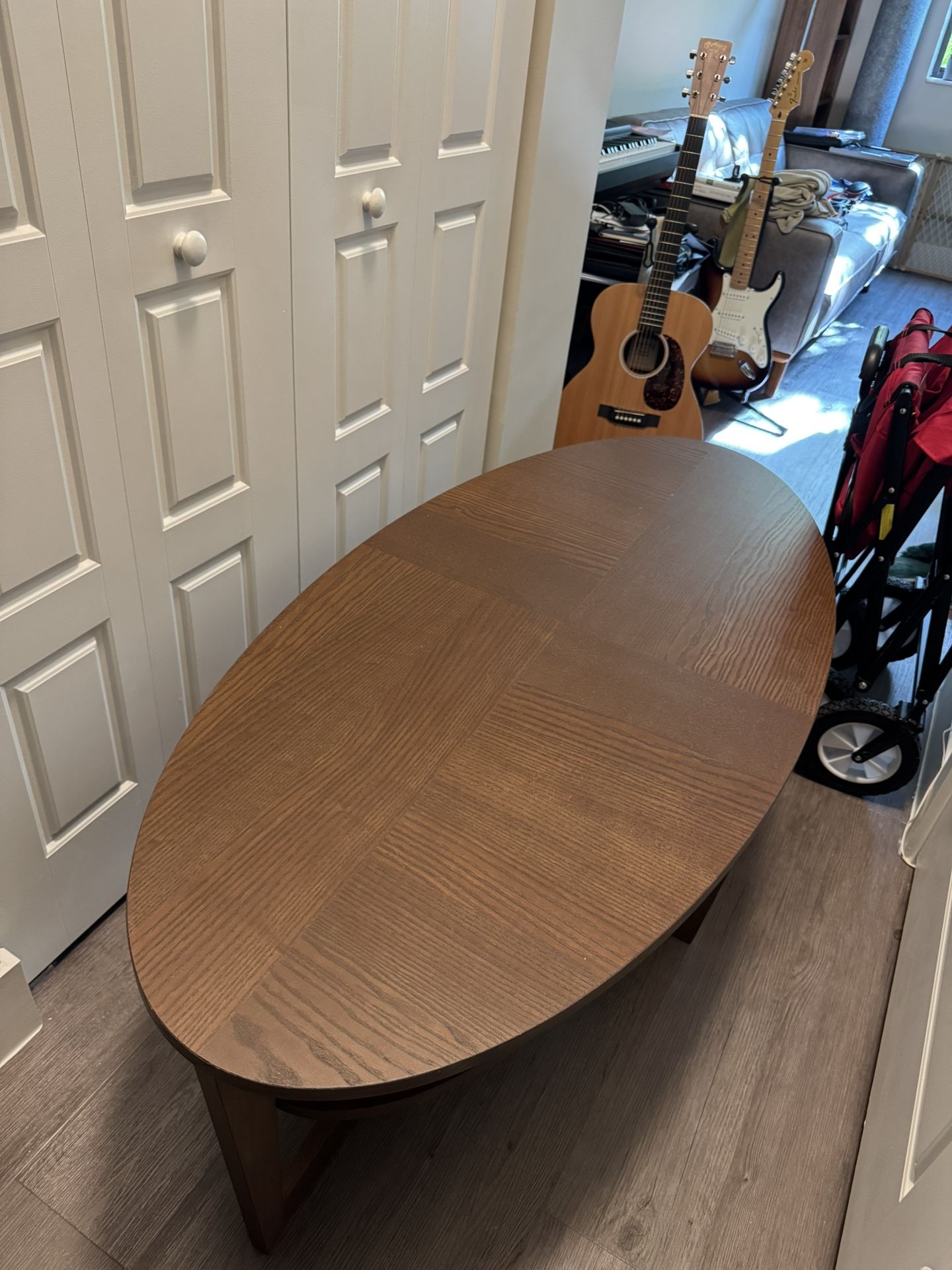 Brown Oval Coffee Table For Sale