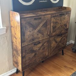 	•	👉 Solid Wood Shoe Cabinet – Like New (No Scratches)