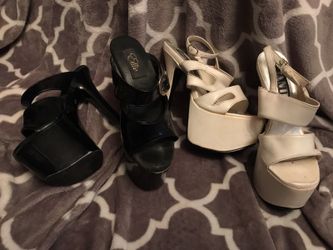 2 pairs of Platform heels... very sexy! Size 6