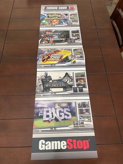 Vintage Video Game GameStop Window Store Display Poster Pokemon Battle Revolution