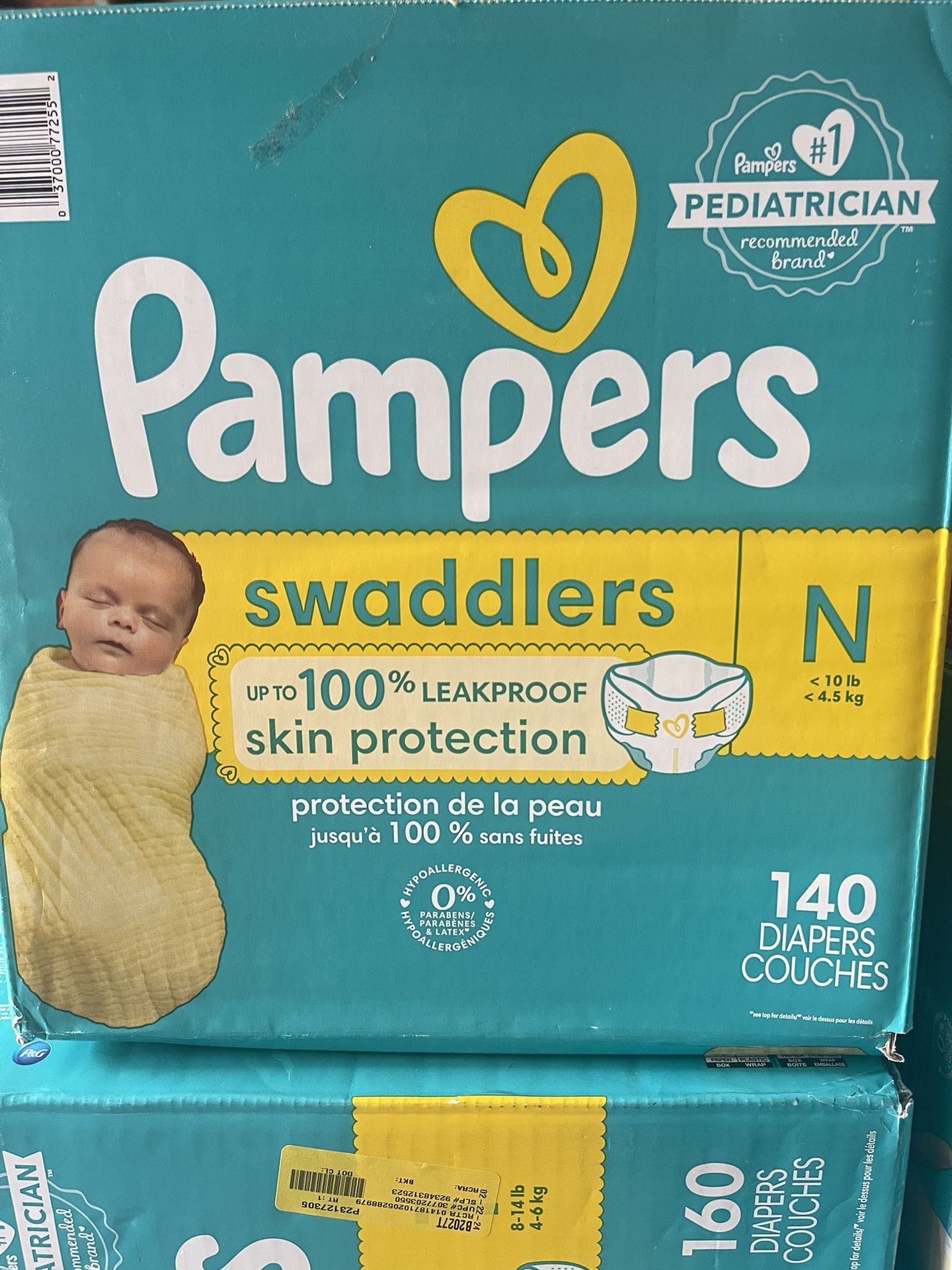Newborn Pampers Swaddlers 140 Diapers 