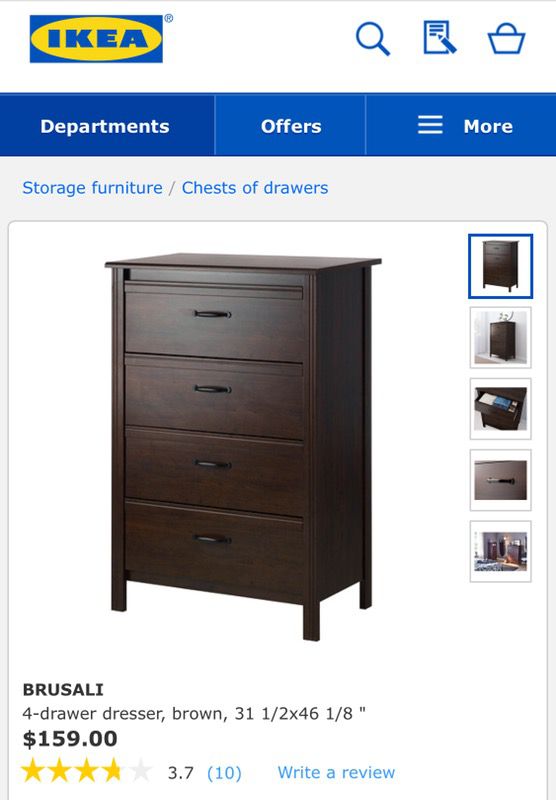 Ikea Brusali Series 4 Drawer Dresser Unassembled For Sale In