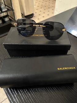 Balenciaga Rimless Aviator Sunglasses