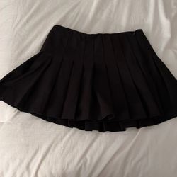 zara brown pleated skirt 