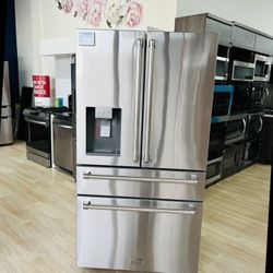ZLINE 36 21.6 cu. ft Freestanding French Door Refrigerator with Water and Ice Dispenser in Fingerprint Resistant Stainless Steel