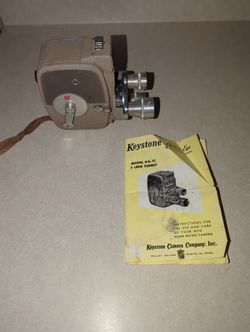 Keystone Electric Eye 8 Mm Roll Film Camera Model Ka-1c 3 Lens Turret