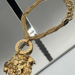 Versace Medusa Head Gold Plated Brand New Adjustable Bracelet 