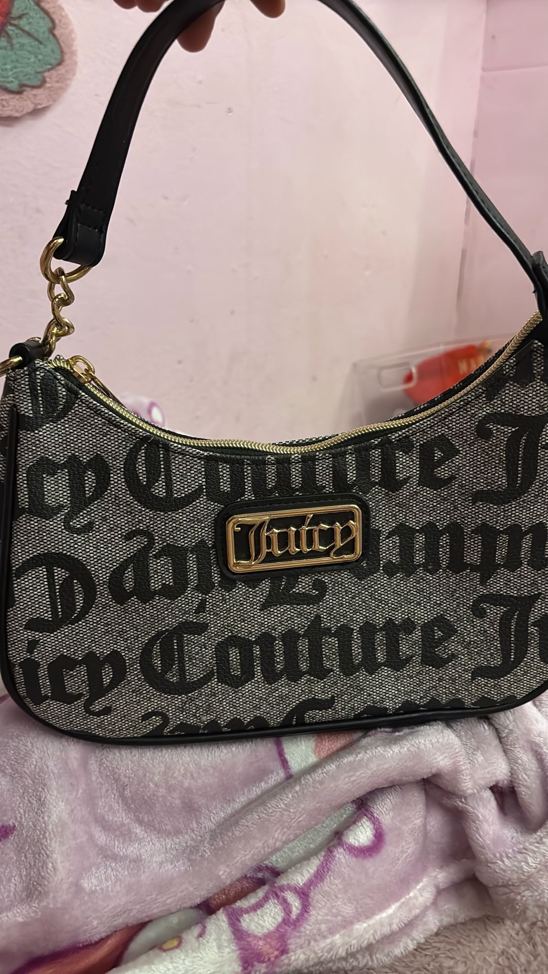 Juicy Couture Black And Grey Shoulder Bag 