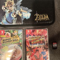 Nintendo Switch Games And Carrying Case 