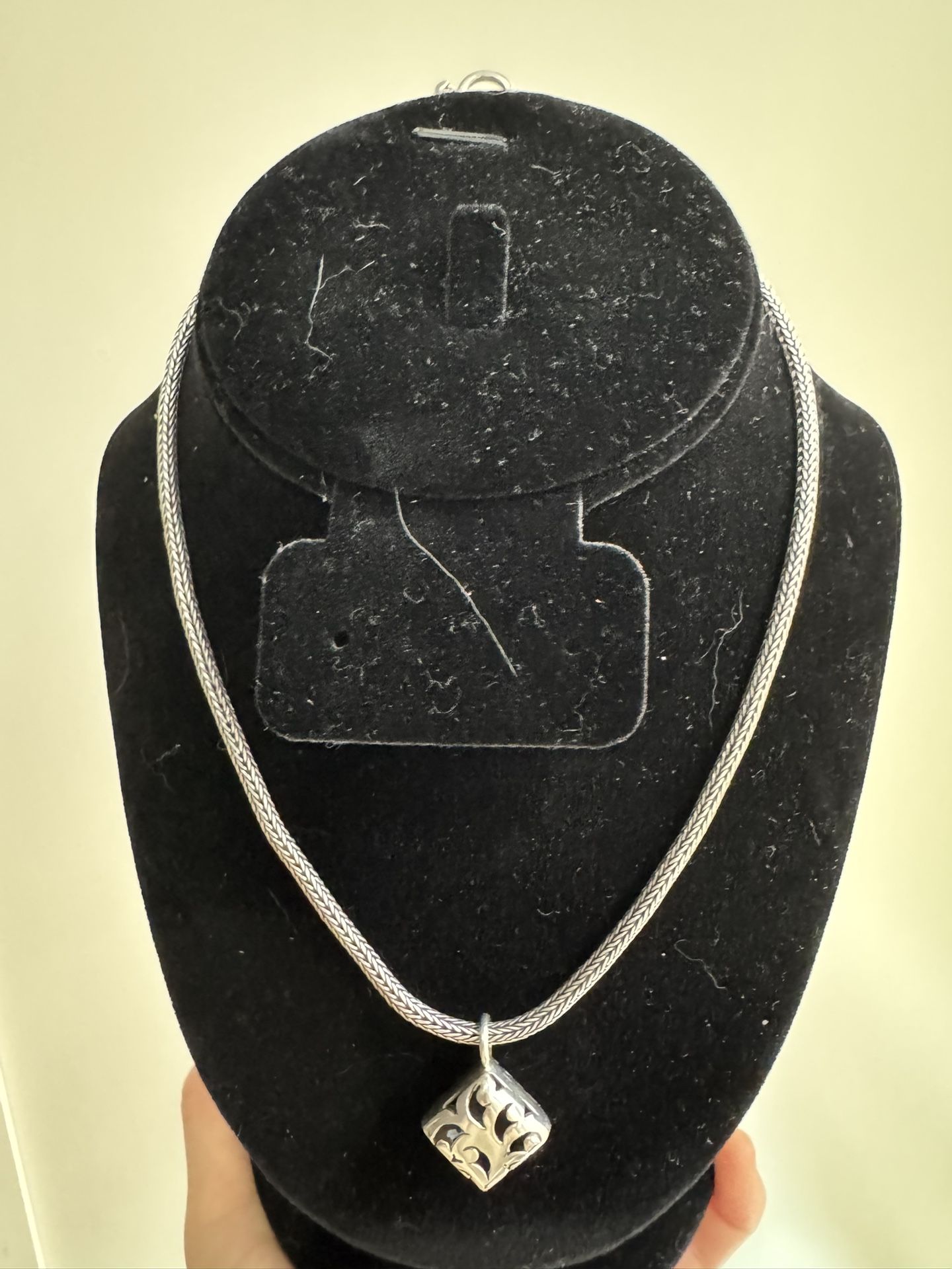 925 sterling silver fabulous flawless super thick charm Necklace