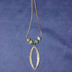 16"24k gold pendant & Chinese turquoise beads