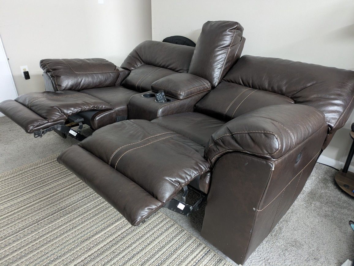 2 Sofa - Power Recliner & Manual Recliner with Rocking Chairs
