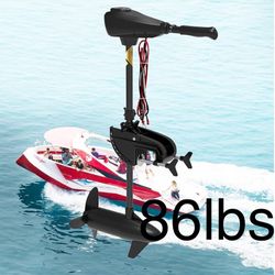 86 LBS Thrust Trolling Motor, 24V Transom Mounted Saltwater Electric