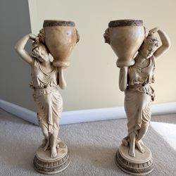 Vintage Marwal Industries Goddess Chalkware Statues – Pair